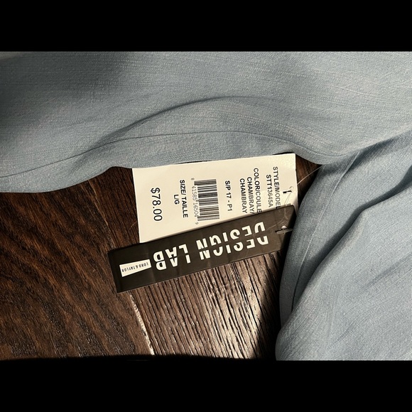 Denim Off the Shoulder Blouse - Picture 3 of 3